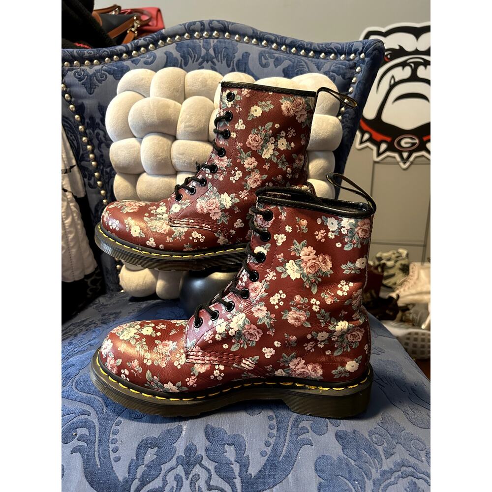 Dr Martens 1460 Burgundy Floral size 8/EU 39 - Picture 2 of 10
